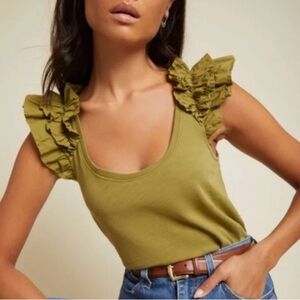 Nation LTD Valentina Ruffled Tank Size XS